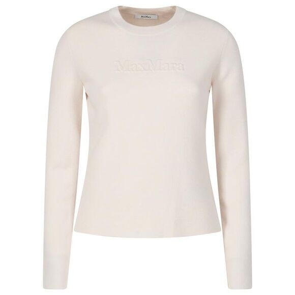 MAX MARA Long Sleeve Crewneck Sweater Women NUDE & NEUTRALS Sweaters & Knitwear
